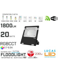 LED Flood Lights • Philips LED Chips • RGB + CCT • 20W • 1800LM • IP65 • WiFi • 2.4G • Smart Lighting System • Wireless • MiBoxer • Mi-Light • FUTT04 • 230V