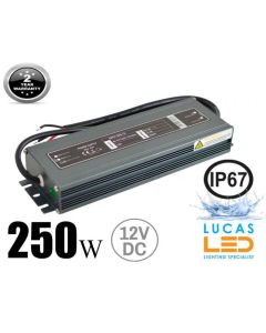 LED Driver Power Supply • 250 watts • 21A • DC 12V for LED Strips • IP67 Waterproof •