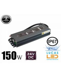 LED Driver Power Supply • 150 watts • 6.25A • DC 24V for LED Strips • IP67 Waterproof •