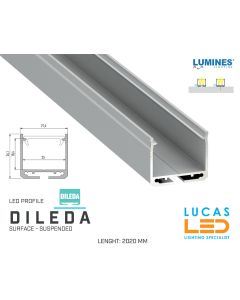 led-profile-surface-architectural-suspended-dileda-silver-aluminium-2-02-meters-length-pro-multi-set-lucasled.ie