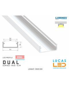 led-profile-surface-dual-white-furniture-aluminium-profile2-02-meters-length-pro-multi-set-2-channel-for-led-strip-Ceiling-Walkway-Accent-Night Club-Bathroom-Linear-price-ireland