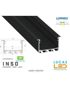 LED Profile • RECESSED • ARCHITECTURAL • "INSO" • BLACK • Aluminium • 2.02 Meters  length • PRO • multi set •