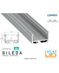 led-profile-surface-architectural-suspended-sileda-silver-aluminium-2-02-meters-lenght-pro-multi-set-lucasled.ie