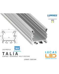 led-profile-surface-architectural-talia-silver-aluminium-2-02-meters-length-pro-multi-set-lucasled.ie