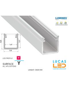 LED Profile • SURFACE • "Y" • WHITE • Aluminium • 2.02 Meters  length • PRO • multi set •