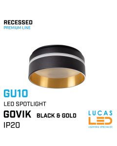 Recessed LED Spotlight / Downlight GU10 - IP20 - GOVIK Black & Gold