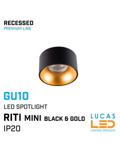 led-spotlight-gu10-IP20-recessed-ceiling-fitting-Black/Gold