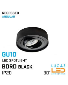 Recessed LED Downlight GU10 - IP20 - Ceiling fitting - BORD Mini - Black matt body