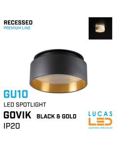 Recessed LED Spotlight / Downlight GU10 - IP20 - GOVIK Black & Gold