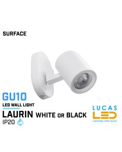   LED Surface - Wall & Ceiling fitting Light - GU10 bulb - IP20 - LAURIN White or Black