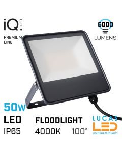 50W LED Floodlight - Premium line IQ LED FLOOD - 6000lm - 4000K Natural White - IP65 - New IQ technology