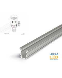 LED Recessed Profile DEEP10 , Silver ,2 Meter Length