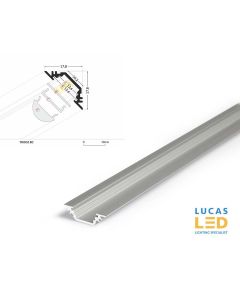 LED Corner Profile TRIO10 , Silver ,2 Meter Length