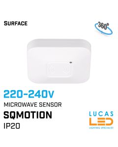 Microwave Motion Sensor - IP20 -  vertical angle 360° - 220/240 AC - SQMOTION White