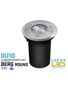  Outdoor LED in-ground light - GU10 - IP67 - IK08 - BERG Round - Recessed Landscape Driveway Pathway Garden Lighting 