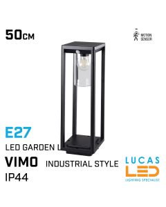 PIR-outdoor-led-garden-light-industrial-style-e27-ip44-vimo-black-matt-lucasled.ie