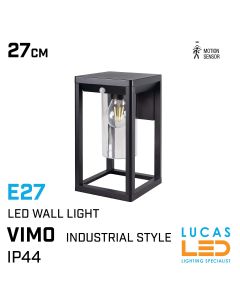 PIR-outdoor-led-wall-light-industrial-style-e27-ip44-vimo-black-matt-lucasled.ie