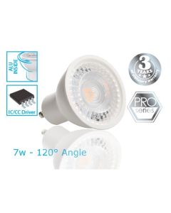GU10 LED Bulb - 7W - 6500K  Ultra Cold White - viewing angle 120 ° - PRO series