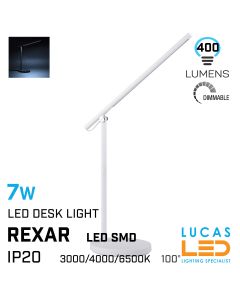 Dimmable LED Desk Lamp- Adjustable Colour Temperature- 7W- Touch Switch- USB Charger