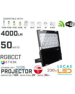 LED Garden  Projector •RGB CCT• 50w • 4000lm • wifi • 2.4G • Compatible • Smart • Lighting • System • MultiZone • Wireless • MiBoxer • FUTC06 • 230V•