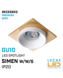 Recessed LED Spotlight - Ceiling fitting - GU10 - IP20 - SIMEN W/W/G