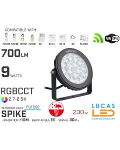 LED Garden Spike •RGB CCT• 9w • 700lm • wifi • 2.4G • Compatible • Smart • Lighting • System • MultiZone • Wireless • MiBoxer • FUTC02 • 230V•