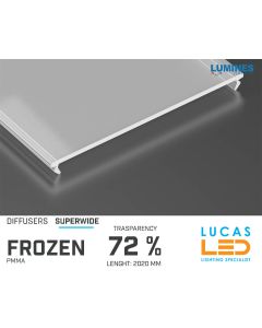 Diffuser Type "SUPERWIDE" • Base FROZEN • 72% Transparency • 2020 mm • Cover for LED Profile • Material PMMA