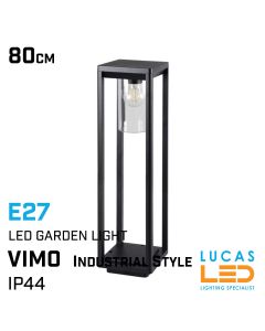 Outdoor LED Pillar Light  VIMO 80 - E27 - IP44 waterproof - Industrial Vintage Style - Decorative Garden Light - Black Matt