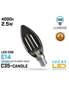 vintage-led-bulb-C35-filament-light-e14-2.5w-150lm-4000k-natural-white-cog-edison-modern-smoky-shine-lucasled.ie-online-store-ireland
