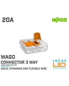 Wago Connector 3 Way • Open & close wire terminal • pluggable • 20A • Suitable for 0.14-4mm²