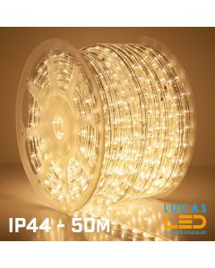 Warm White LED Rope Lights 125W - 3000K - IP44 Waterproof - 1800 LED - 50m Roll - SET