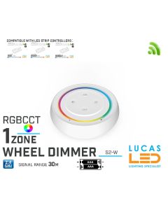 LED Wheel Dimmer • RGB+CCT  • MiBoxer • 1 zone • 2.4G  • Wireless • Smart Lighting System • S2-W • 2xAAA • White edition