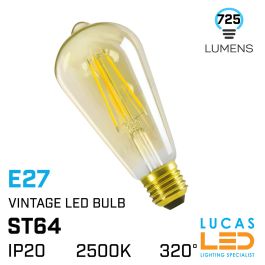E27 Vintage LED bulb 7W - 725lm - 2500K Warm White - ST64 - 320