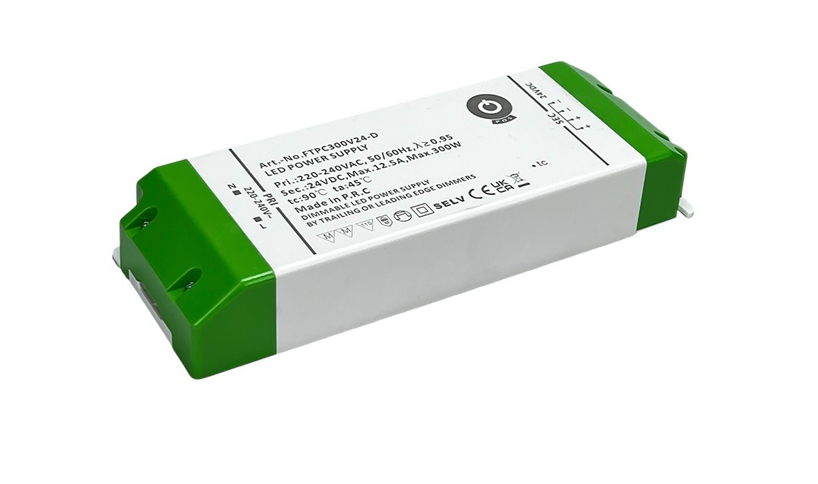 Dimmable LED Driver •  Power Supply • 300 watts • 24V DC • for LED Strips Light • Dimmer Switch • FTPC300V24-D •
