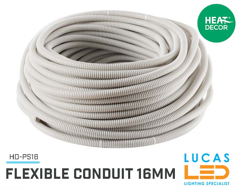 Flexible Electrical Conduit 16mm • Corrugated •All  Apllications •  Heat Decor • 1m Price •
