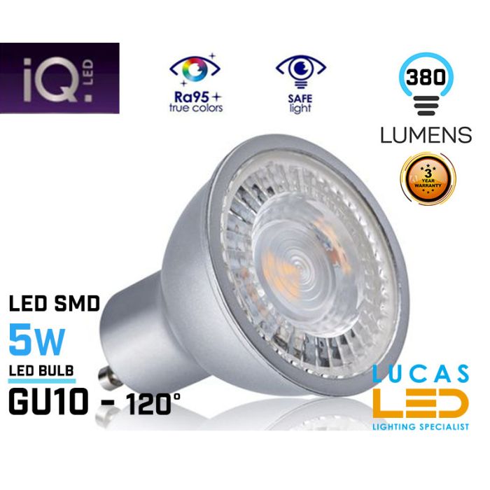 GU10 LED Bulb Light  5W - LED SMD - viewing angle 120° -  New IQ LED bulb light-Soft Warm