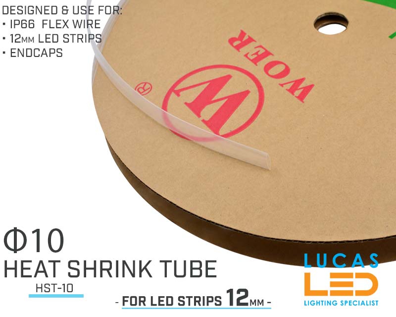 Heat shrink tube Φ8 for 12mm LED strip • Temperature ranges -55℃～125℃ • 1 Meter lenghts •