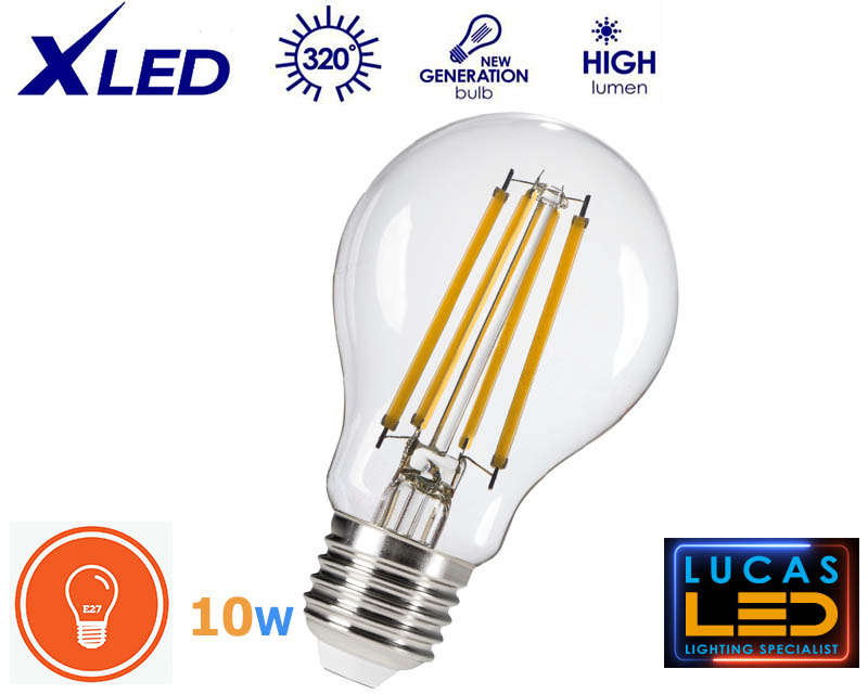E27 LED Filament bulb light 10W- 1520lm - 4000K Natural White - New Xled 