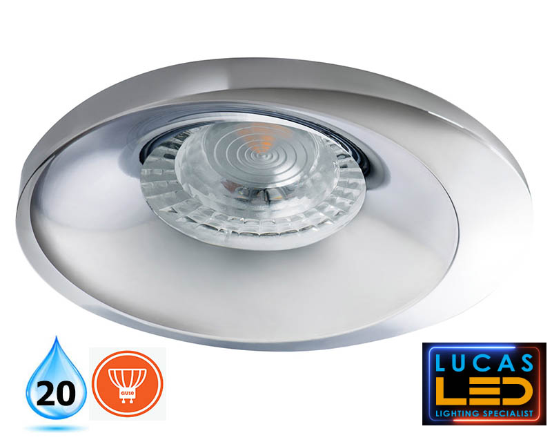 9 pcs ONLY - LED Spotlight, recessed light - GU10 - IP20 - BONIS Chrom/Silver