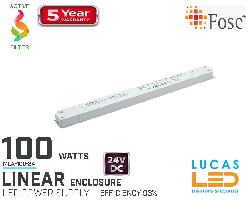 LED Driver Power Supply • 100 watts • 5A • 24V for LED Strips • Linear • MLA-100-24
