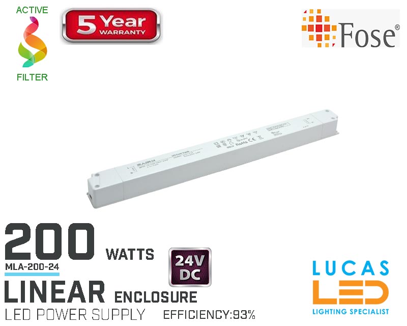 LED Driver Power Supply • 200 watts •16.7A • 24V for LED Strips • Linear • MLA-200-24
