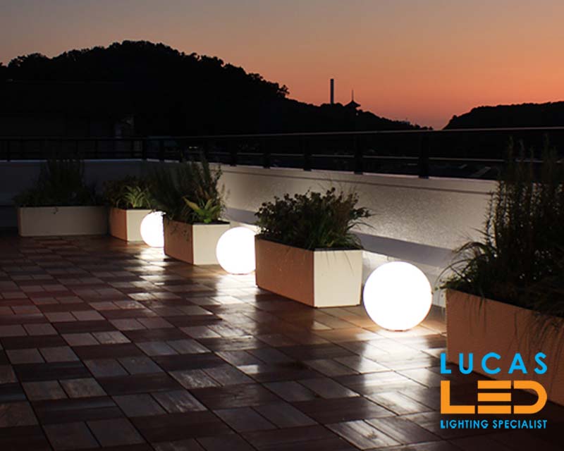 9 pcs  - Outdoor LED Ball Lights - IP65 - E27 - Decorative STONO 50cm - Garden Path Lighting Ground Spike Plug Lamps