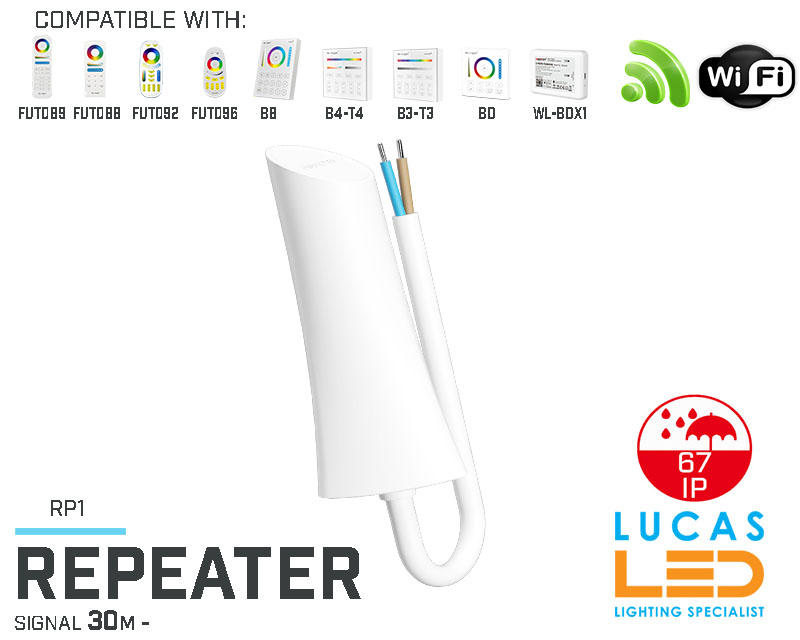 LED Repeater • MiBoxer  • 30m •  IP67 • WiFi • Smart Lighting System • 2.4G • Wireless • RP1 • 100-240V~50/60Hz