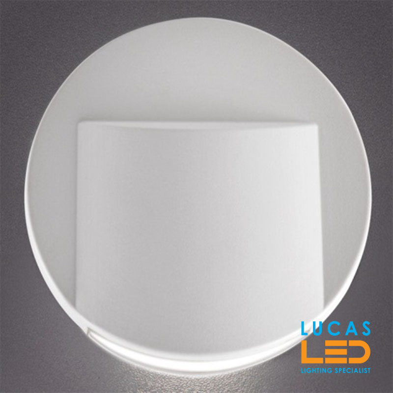 LED Wall Stairs Lighting 0.8W - 3000K Warm White - 12V/DC - 15lm - IP20 - decorative ERINUS-O White body