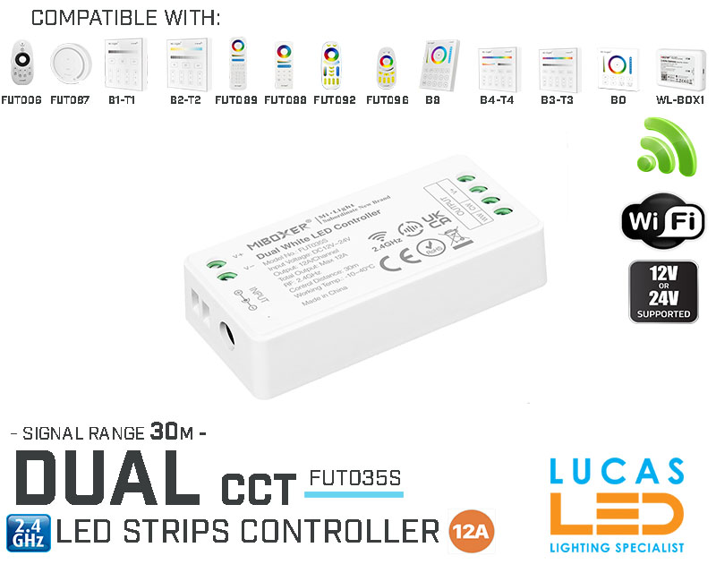 LED Strip Controller • Dual CCT • MiBoxer • MiLight • WiFi • Smart Lighting System • 2.4G • Wireless • FUT035S • Upgraded Version
