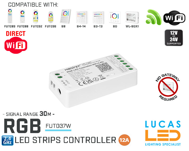 LED Strip Controller • RGB • MiBoxer • WiFi • Smart Lighting System • 2.4G • Wireless • FUT037W • Upgraded Version