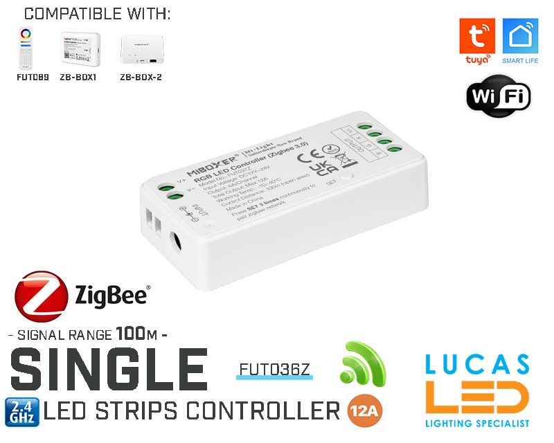 Zigbee 3.0 LED Strip Controller • Single/Mono • MiBoxer • WiFi • Smart Lighting System • 2.4G • Wireless • FUT036Z • Upgraded Version
