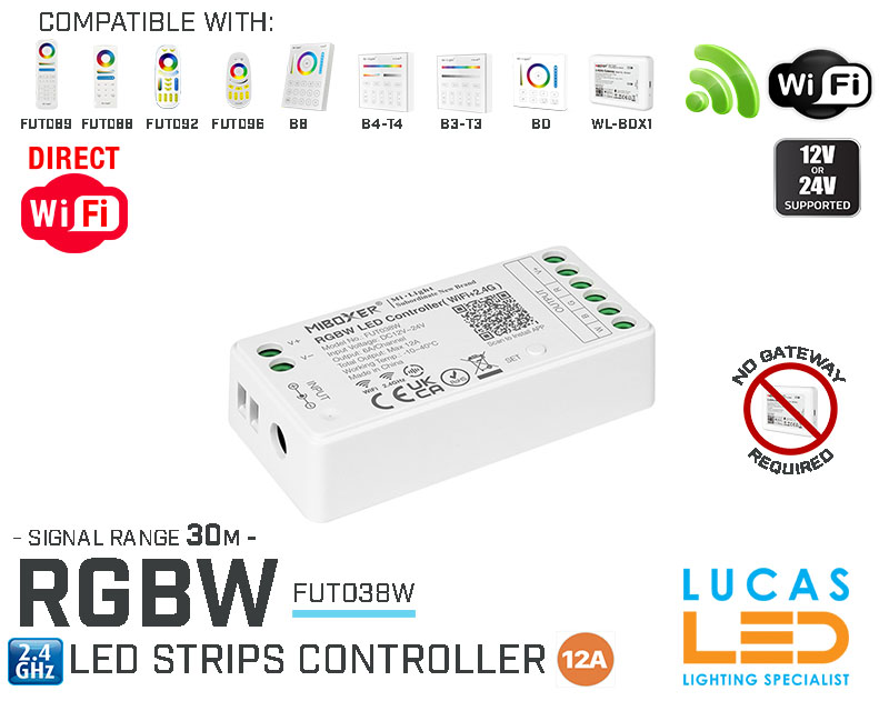 LED Strip Controller • RGBW • MiBoxer • WiFi • Smart Lighting System • 2.4G • Wireless • FUT038W • Upgraded Version