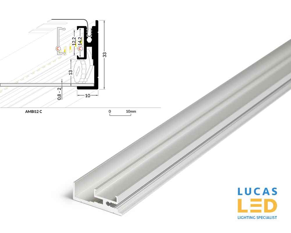 LED Special Application Light BOX Profile , AMBI12, Silver , 2 meter