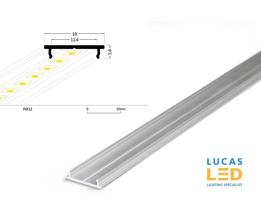 LED Special Application LED Radiator Profile , FIX12, Silver , 2 meter